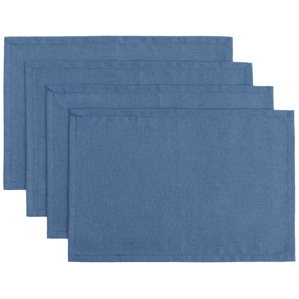 Lauamatt „Linen royal blue“ 4 tk.. Linased laudlinad, 30x45 cm