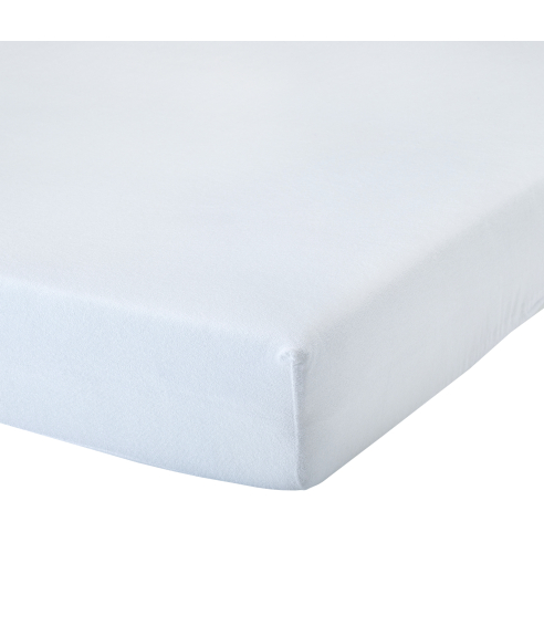 Kummiga voodilina „White Terry sheet“. Kummiga voodilinad