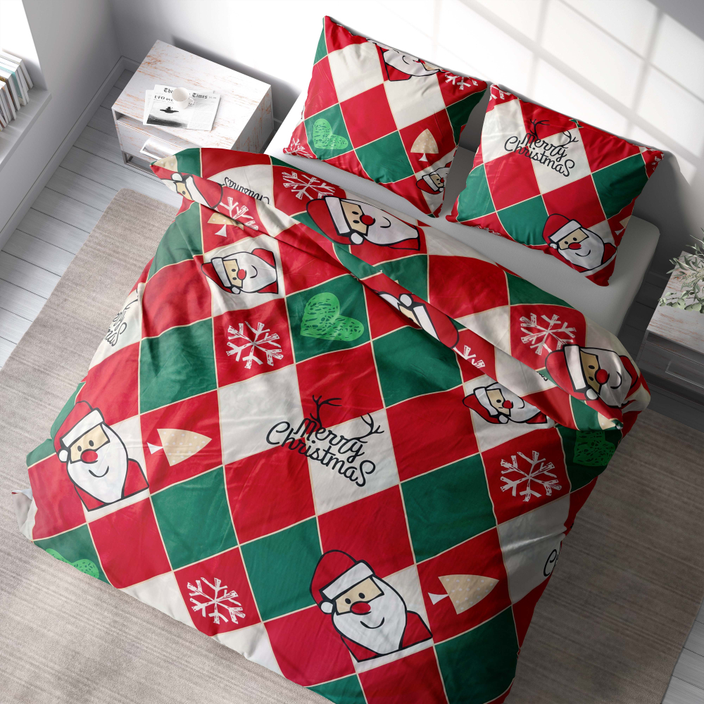 Kalėdinė patalynė „Santa Claus“. Jõulu voodipesu, 140x200 cm, 150x200 cm, 160x200 cm, 180x200 cm, 200x200 cm, 200x220 cm