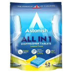 Nõudepesumasina tabletid "Dishwasher tablets Astonish". Puhastusained. Astonish nõudepesumasina tabletid, mis on loodud tõhusaks puhastamiseks ja laitmatuks tulemuseks, jättes nõud särama puhtaks.