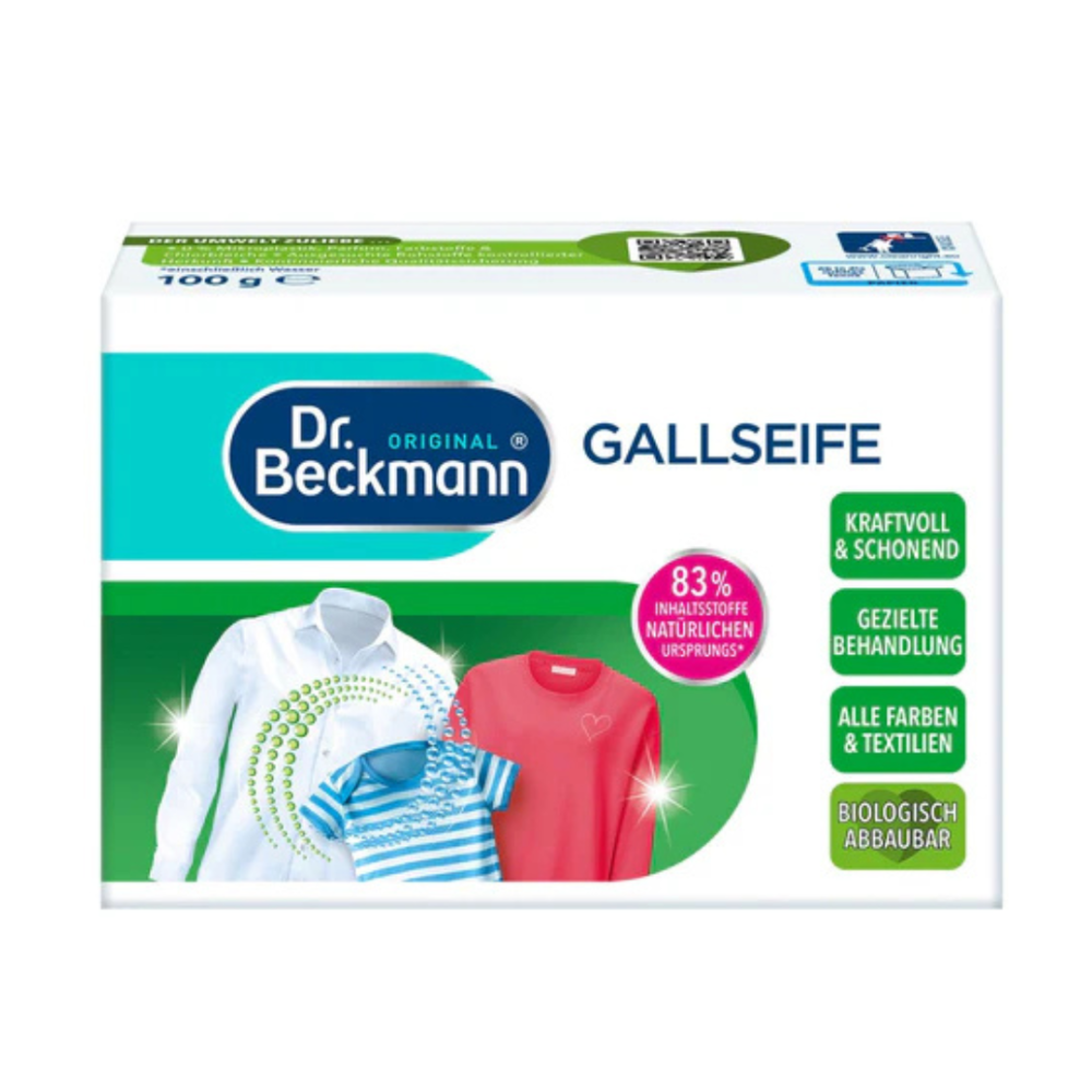 Sapi seep "Gall soap Dr. Beckmann". Puhastusained. Dr. beckmann gall seep eemaldab riietelt ja kangastelt tõhusalt kangastunud plekid, sealhulgas rasva, tindi ja veini.