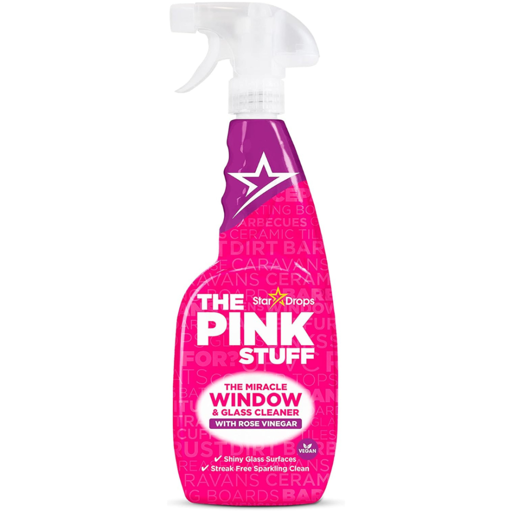 Klaasipuhastusvahend "Window spray". Puhastusained. Roosiäädikas aknapuhastusvahend: the pink stuff, triibuvaba sära tagamiseks.
