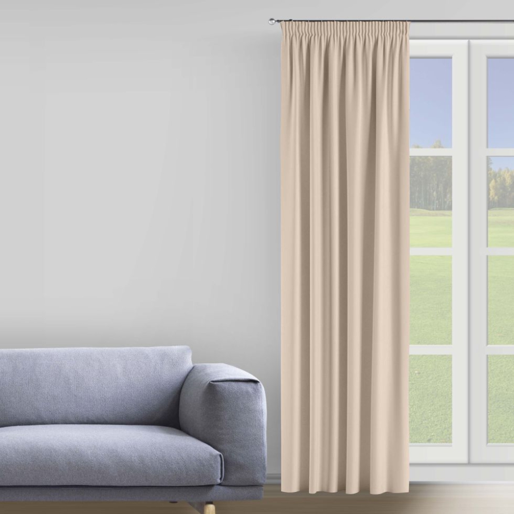 Öised kardinad „Beige Curtain“. Kardinad, 150x275 cm. Elegantsed beežid kardinad, mis toovad teie ruumi soojust ja hubasust.