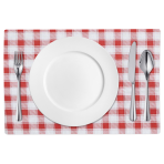 Lauamatt „Picnic placemat“ 1 tk.. Linased laudlinad, 30x45 cm. Punased ja valged lauamatid ruudulise mustriga, valmistatud kõrgekvaliteedilisest puuvillast.