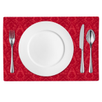 Lauamatt „Red baroque placemat“ 1 tk.. Linased laudlinad, 30x45 cm. Punane laudlina elegants žakardmustriga, täiendab ideaalselt teie piduliku laua.