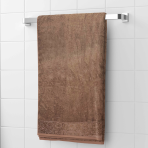 Vannitoa rätik „Bamboo Brown“. Rätikud, 70x140 cm, 50x100 cm. Bambusest ja puuvillast valmistatud pruun rätik, mis ühendab endas mugavuse ja keskkonnasõbralikud materjalid.