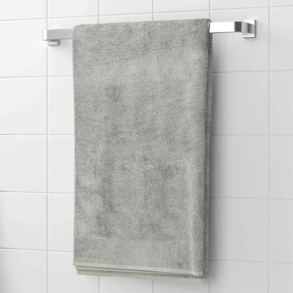 Vannitoa rätik „Bamboo Grey“. Rätikud, 70x140 cm. Bambusest ja puuvillast valmistatud hall rätik, mis pakub luksuslikku mugavust ja jätkusuutlikkust.